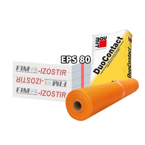 12CM - HŐSZIGETELŐ RENDSZER - FIM EPS- BAUMIT DUOCONTACT RAGASZTÓ- HEMALA ÜVEGSZÖVET HÁLÓ