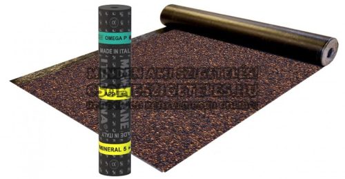 Barna - Omega P - 5 kg Mineral - Hegeszthető APP modifikált bitumenes zárólemez poliészterfátyol hordozóbetéttel