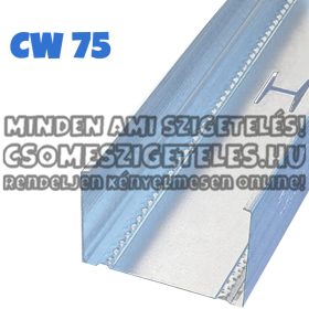 CW75 - GIPSZKARTON FÜGGŐLEGES FALVÁZPROFIL - 0,5 MM