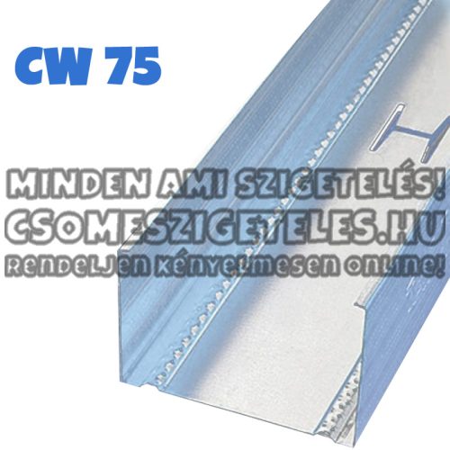 CW75 - GIPSZKARTON FÜGGŐLEGES FALVÁZPROFIL - 0,5 MM