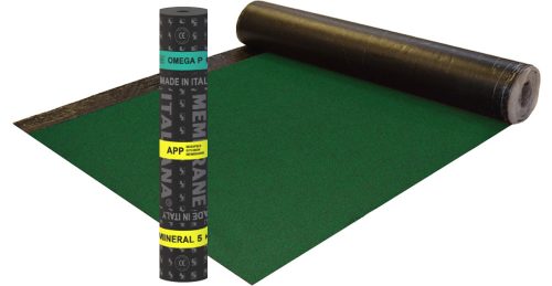 Zöld - Omega P - 5 kg Mineral - Hegeszthető APP modifikált bitumenes zárólemez poliészterfátyol hordozóbetéttel